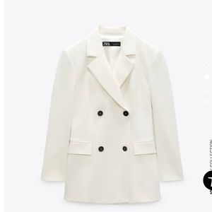 Zara Contrast Button Double Breasted Blazer, size S